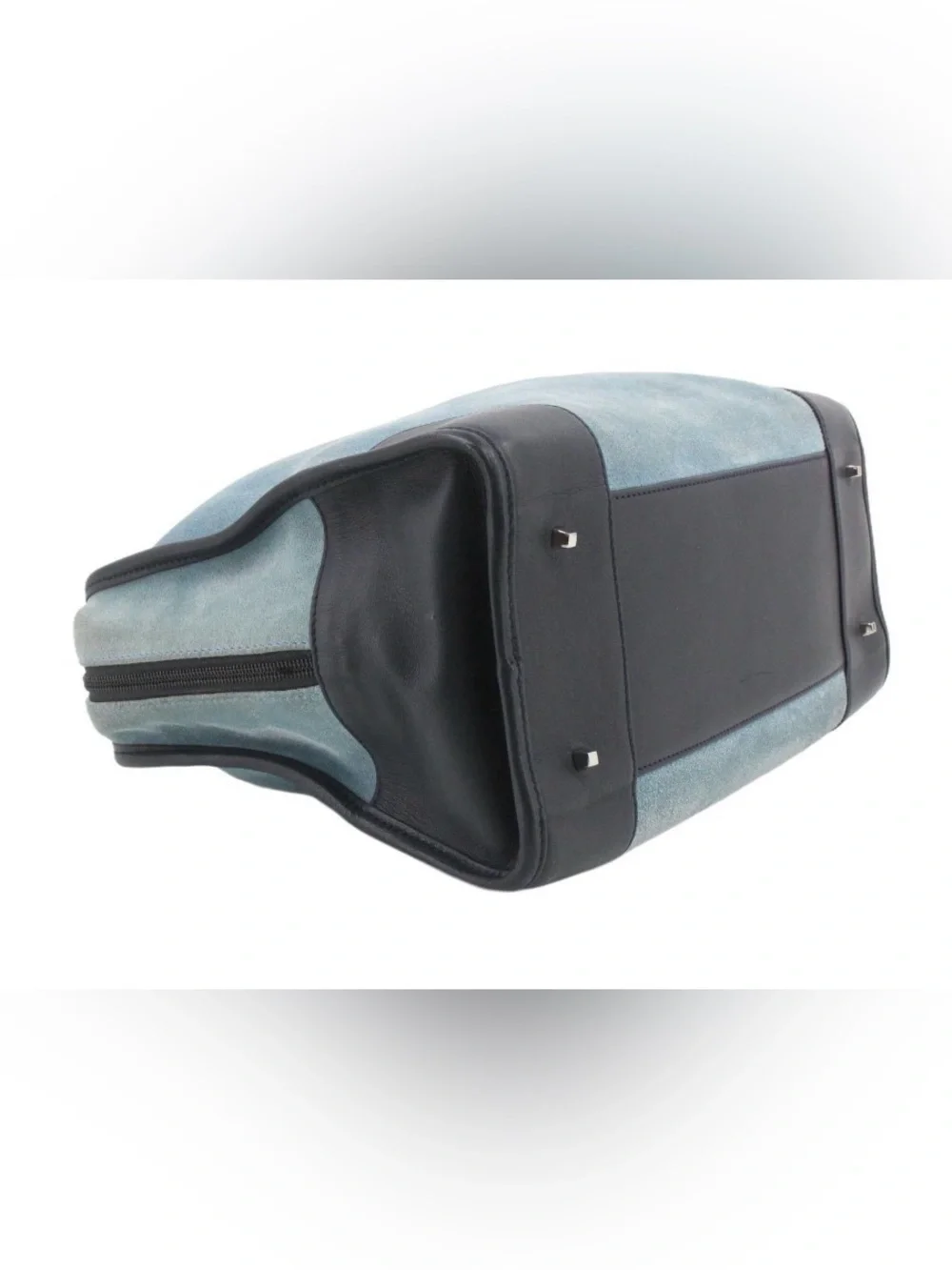 Final Price~ Loewe Blue Suede Tote with Black Leather Trim